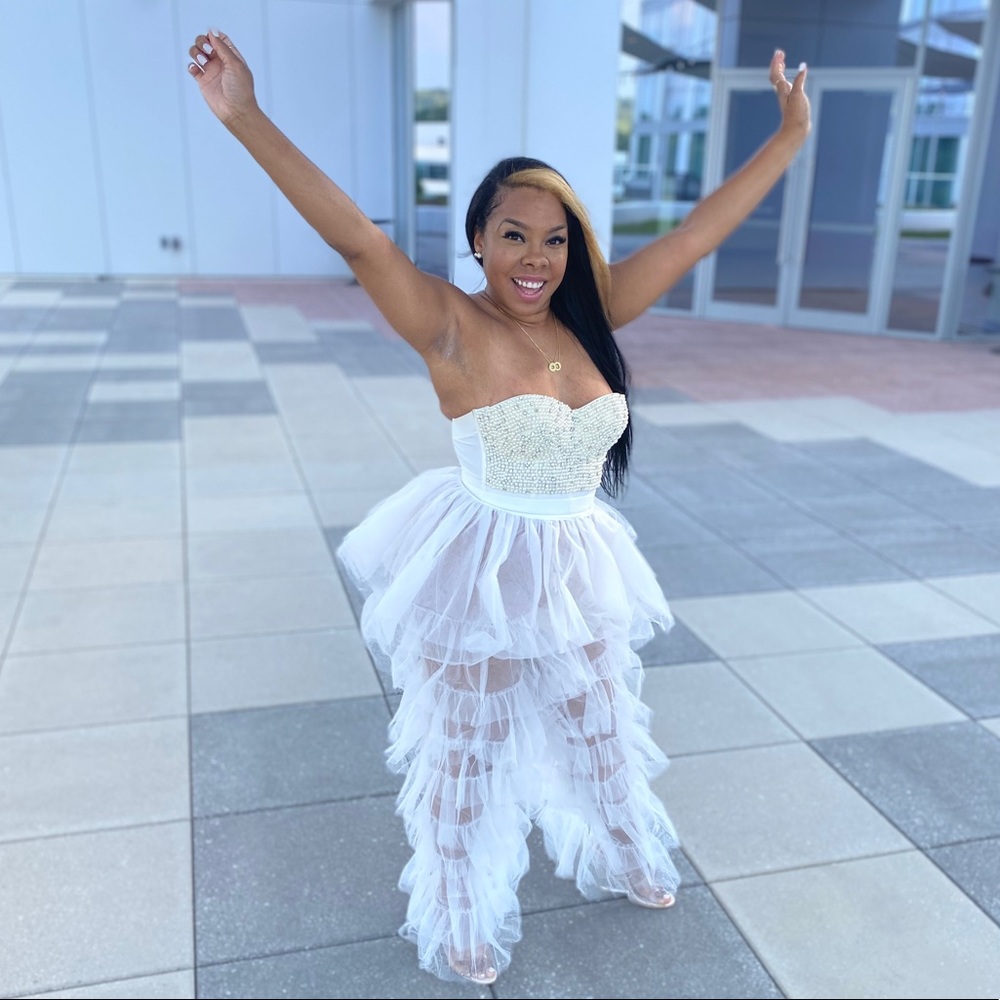 White Tulle Pants